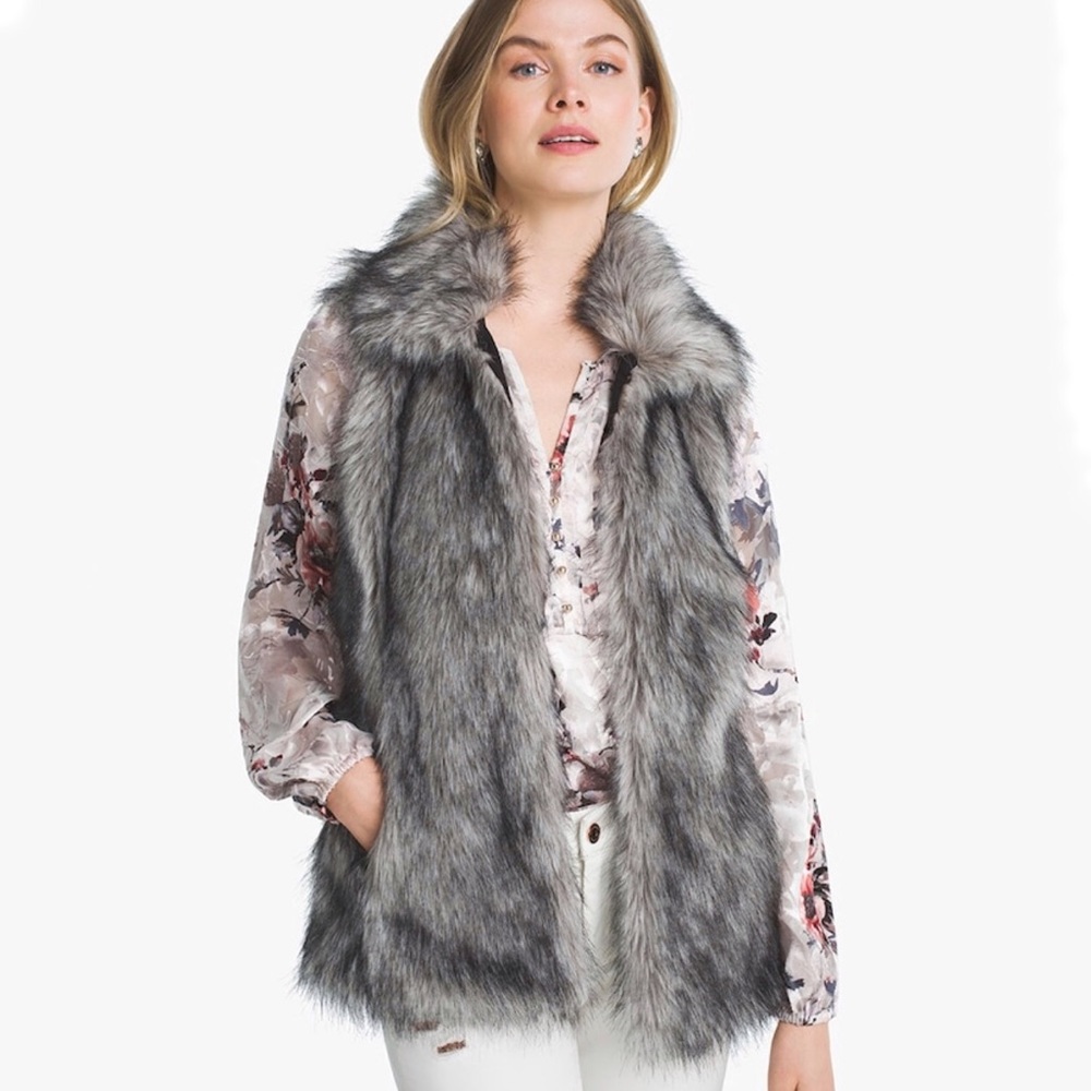NEW White House Black Market FAUX-FUR VEST